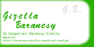 gizella barancsy business card